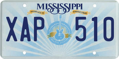 MS license plate XAP510