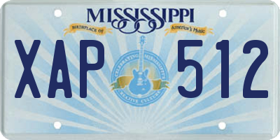 MS license plate XAP512