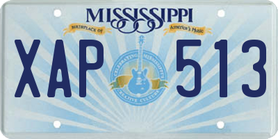 MS license plate XAP513