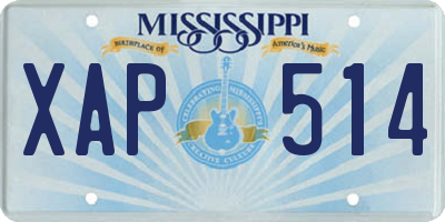 MS license plate XAP514