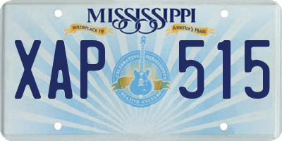MS license plate XAP515