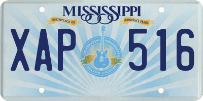 MS license plate XAP516