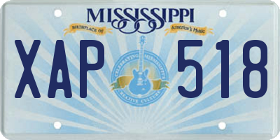 MS license plate XAP518