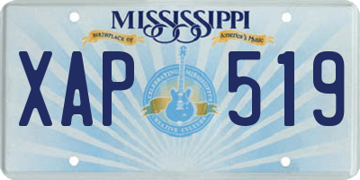 MS license plate XAP519