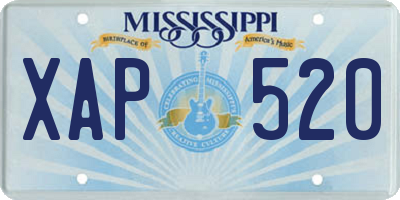 MS license plate XAP520