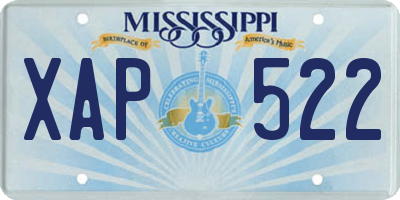 MS license plate XAP522