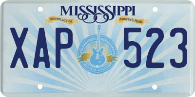 MS license plate XAP523