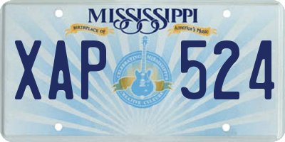 MS license plate XAP524