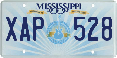 MS license plate XAP528