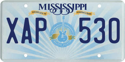 MS license plate XAP530