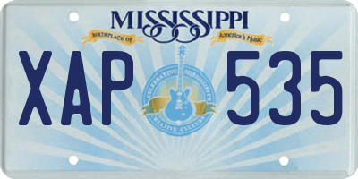 MS license plate XAP535