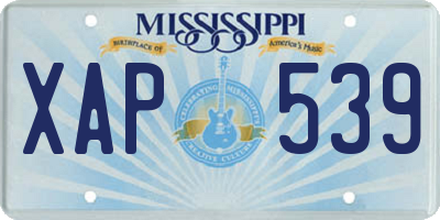 MS license plate XAP539