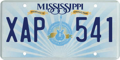 MS license plate XAP541