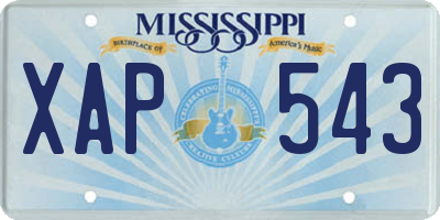 MS license plate XAP543