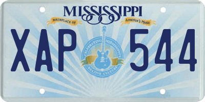 MS license plate XAP544