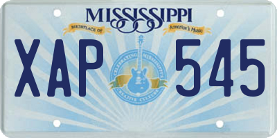 MS license plate XAP545