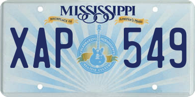 MS license plate XAP549