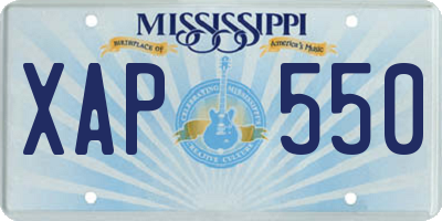 MS license plate XAP550