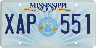 MS license plate XAP551