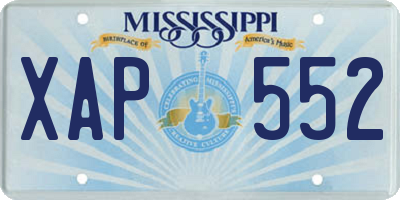 MS license plate XAP552