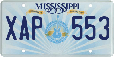 MS license plate XAP553