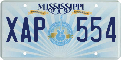 MS license plate XAP554