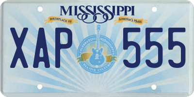 MS license plate XAP555