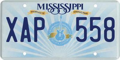 MS license plate XAP558