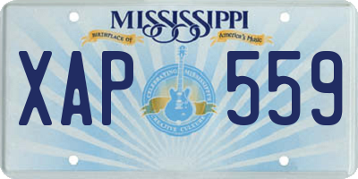 MS license plate XAP559