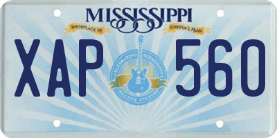 MS license plate XAP560