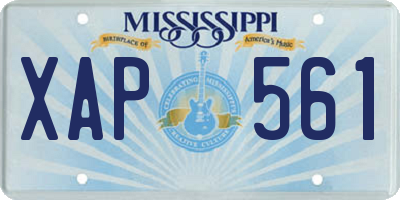 MS license plate XAP561