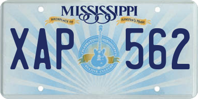 MS license plate XAP562