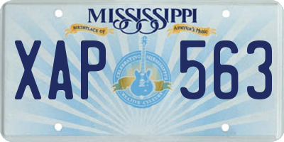 MS license plate XAP563