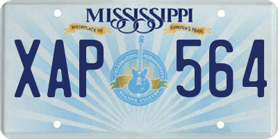 MS license plate XAP564
