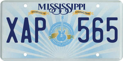 MS license plate XAP565