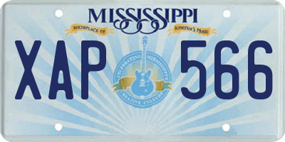 MS license plate XAP566