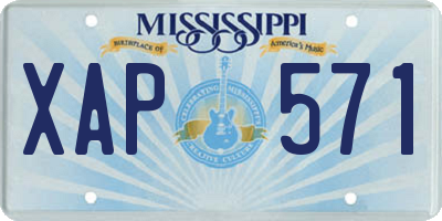 MS license plate XAP571