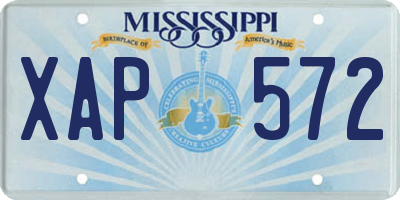 MS license plate XAP572