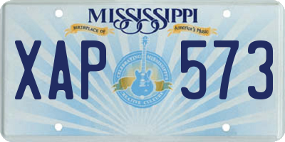 MS license plate XAP573