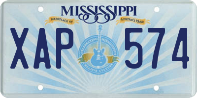MS license plate XAP574