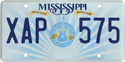 MS license plate XAP575