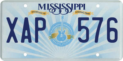 MS license plate XAP576