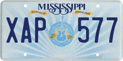 MS license plate XAP577