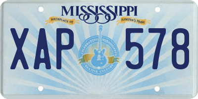 MS license plate XAP578