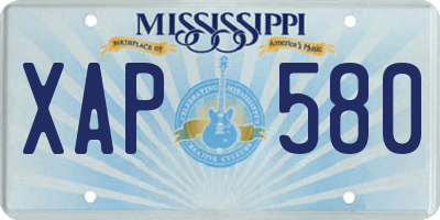 MS license plate XAP580