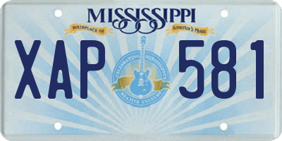 MS license plate XAP581