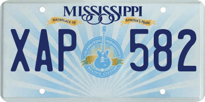 MS license plate XAP582