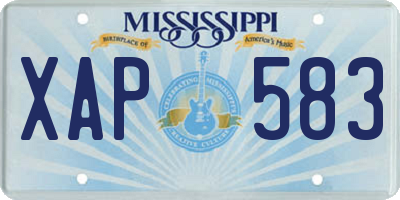 MS license plate XAP583