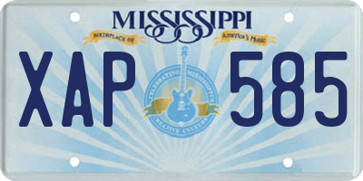 MS license plate XAP585