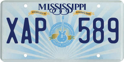 MS license plate XAP589